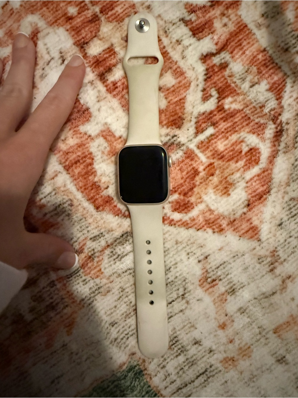 Apple Smartwatch with White Silicone Band